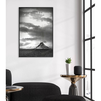 Moln och Berg - Simpel Svartvit Poster