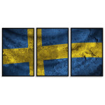 Sweden Flag - Three Piece Poster 50x70 cm x 3