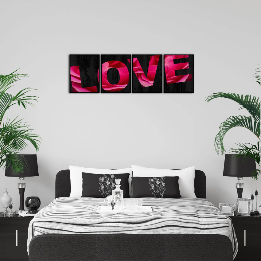 Simple love - Fyrdelad poster med text