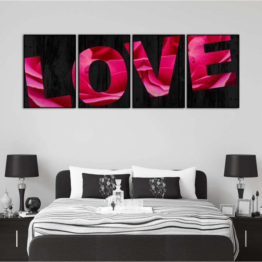 Simple love - Fyrdelad poster med text