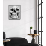 Simple Human Skull - Black and White Poster