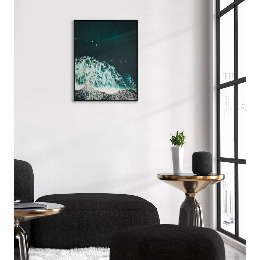 Vågor och Strand - Enkel Turkos Poster