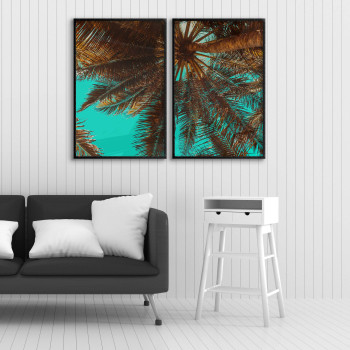 Palmträd i grodperspektiv - Retro poster i två delar