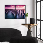 Pier by the Ocean - Two Piece Colorful Poster