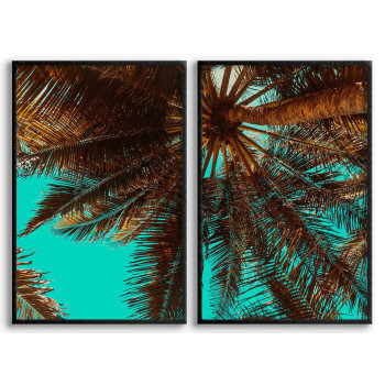 Palmträd i grodperspektiv - Retro poster i två delar