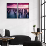 Pier by the Ocean - Two Piece Colorful Poster