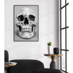 Simple Human Skull - Black and White Poster