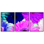 Blue, Pink & Purple Flowers - Three Piece Poster