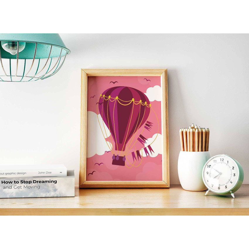 Rosa Luftballong - Plansch för Barnrummet