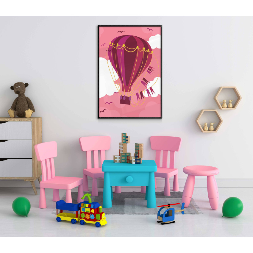 Rosa Luftballong - Plansch för Barnrummet