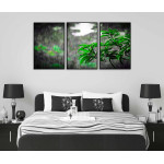 Green Leaves Panorama - Three Piece Poster