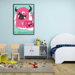 Cute Pink Monsters - Baby Room Poster 