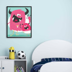 Cute Pink Monsters - Baby Room Poster 
