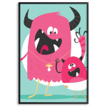 Cute Pink Monsters - Baby Room Poster 