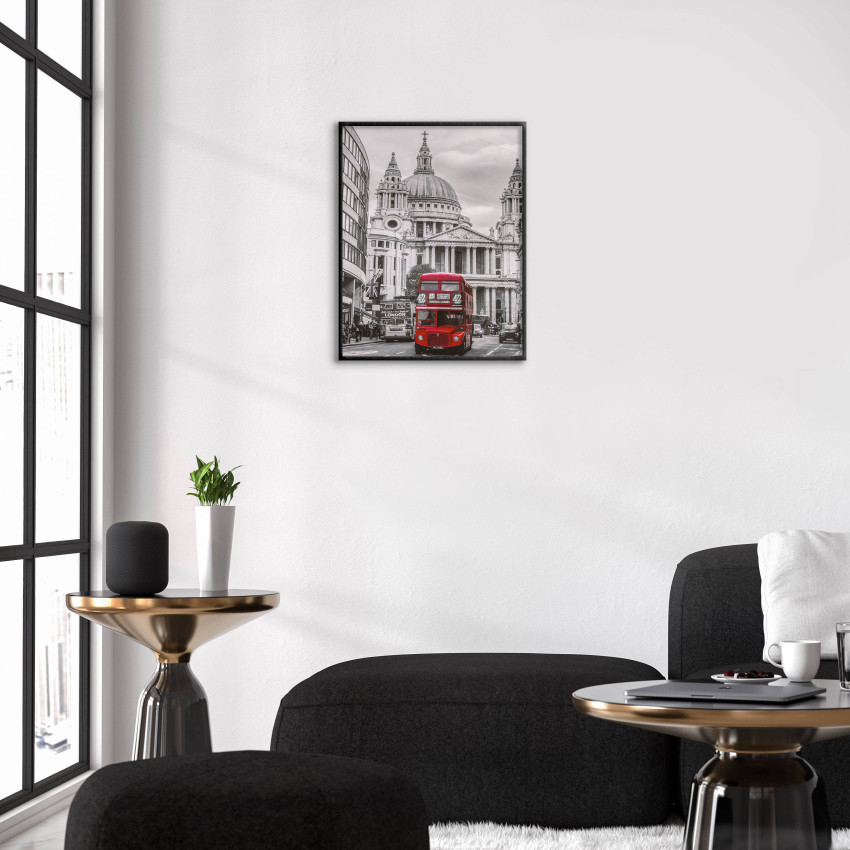 London & Röd Buss - Svartvit Poster