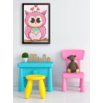 Cute Owl and Hearts - Baby Room Poster 