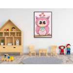 Cute Owl and Hearts - Baby Room Poster 