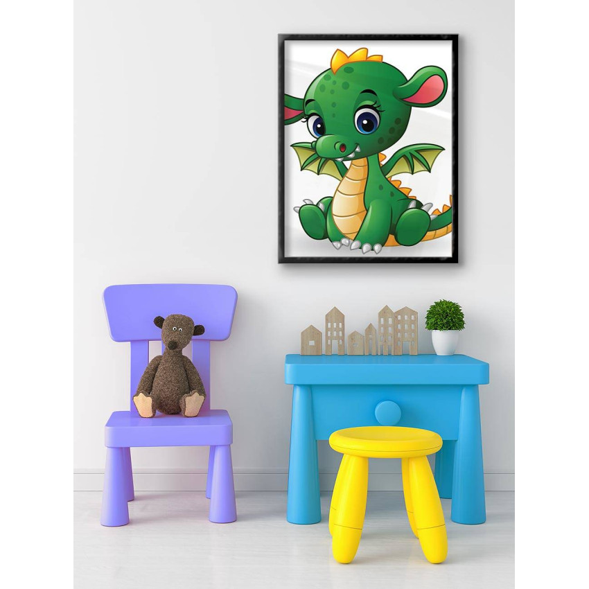 Cute Baby Dragon - Baby Room Poster 