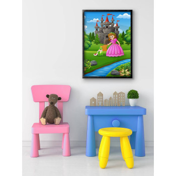 Prinsessa & Sagolikt Slott- Barntavla & Poster
