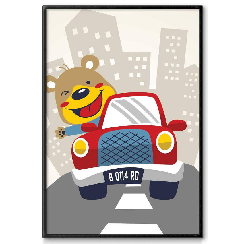 Nallebjörn i Bil - Barntavla