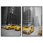 Yellow Cabs in New York - Two Piece Poster