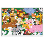 Söta Djur i Djungeln - Färgglad Barntavla