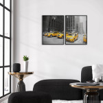 Yellow Cabs in New York - Two Piece Poster