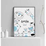 Barntavla med Glada Djur - Poster