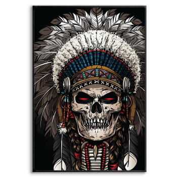 Tuff Indian & Dödskalle - Mörk Poster