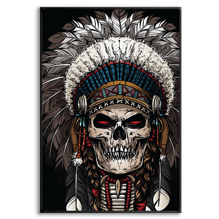 Tuff Indian & Dödskalle - Mörk Poster