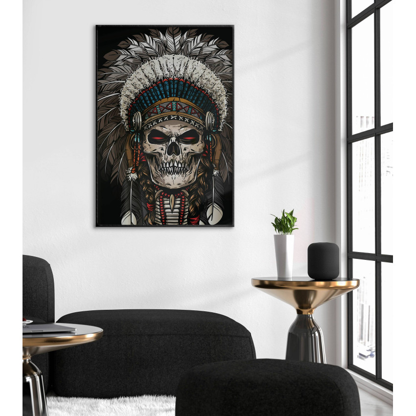 Tuff Indian & Dödskalle - Mörk Poster