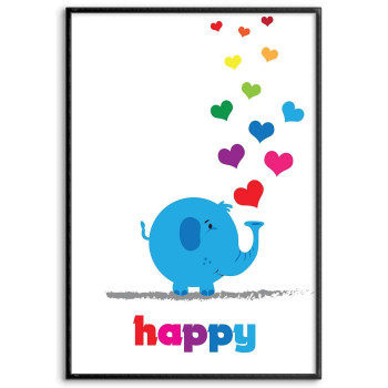 Söt Elefant & Hjärtan - Barntavla