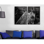 Fin stenbro - Svartvit tavla i två delar posterset