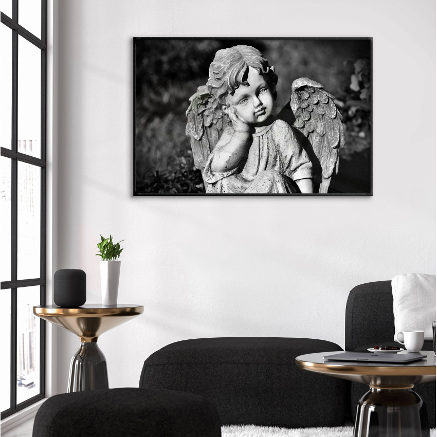 Angel statue - Black and white poster