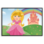 Prinsessa, slott & regnbåge - Barntavla