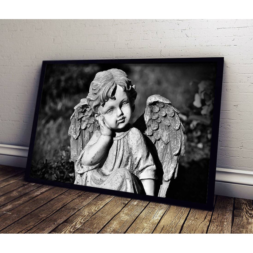 Angel statue - Black and white poster