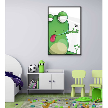 Rolig, söt & grön groda - Plansch