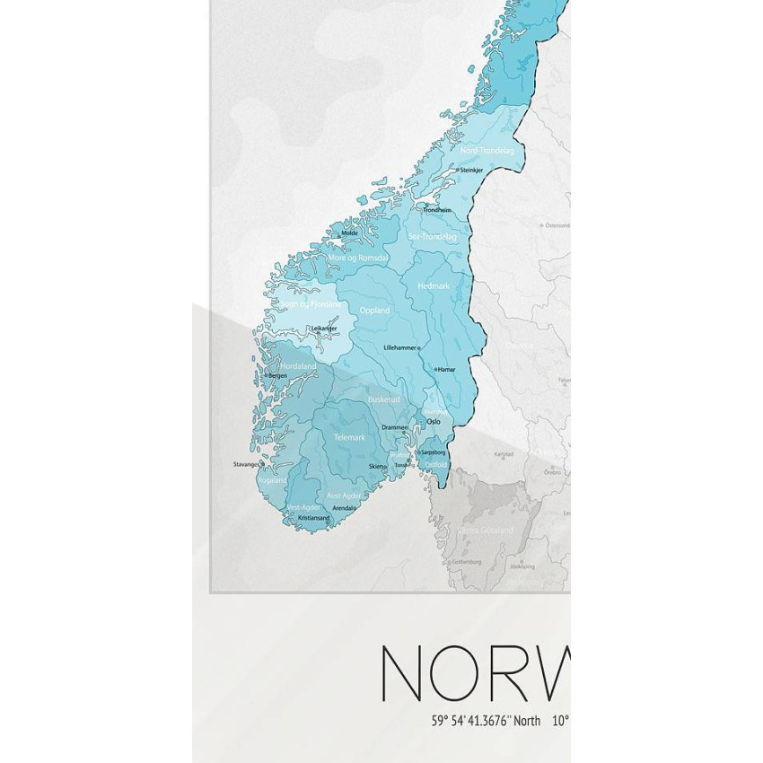 Map of Norway - Stylish poster