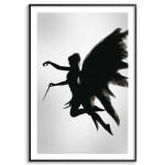 Ängel kvinna & vingar - Svartvit poster