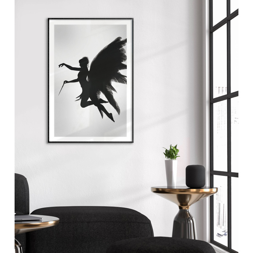 Ängel kvinna & vingar - Svartvit poster