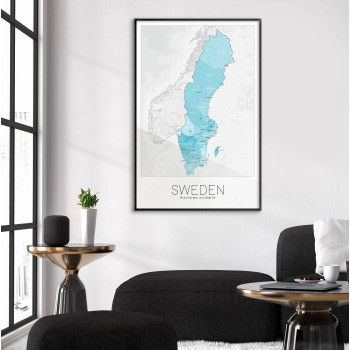 Snygg karta över Sverige - Geografisk poster