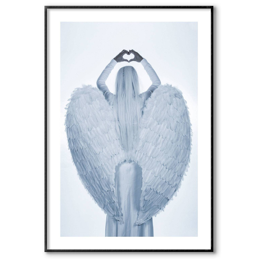 Angel & wings - Black and white poster