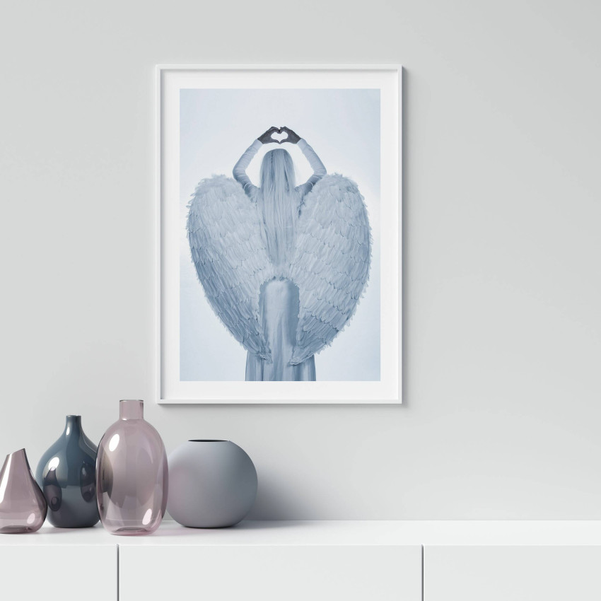 Angel & wings - Black and white poster