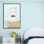 Cute dog illustration - Kids room poster 