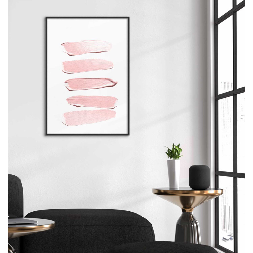 Rosa penseldrag - Enkel poster