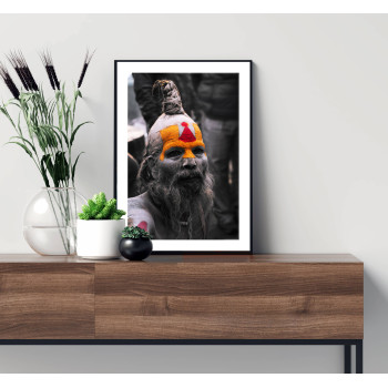 Äldre man med indisk kroppsmålning - Poster