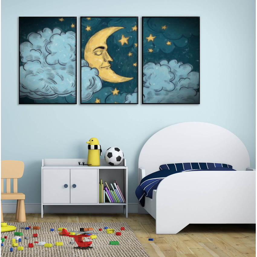 Moon and stars - Three piece bedroom poster