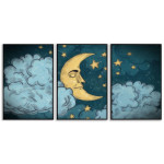Moon and stars - Three piece bedroom poster