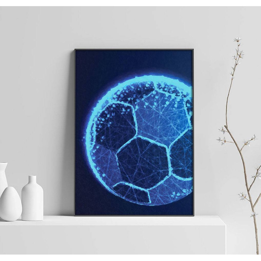 Fotboll i neon - Enkel blå poster