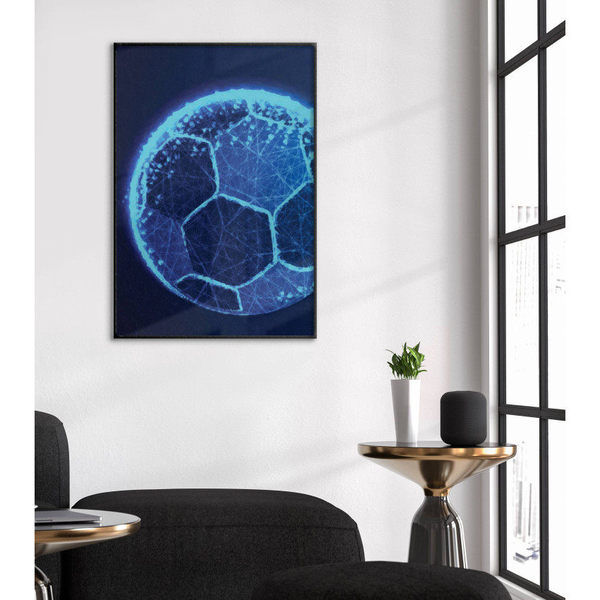 Fotboll i neon - Enkel blå poster